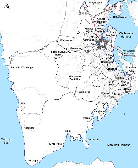 West Auckland Map